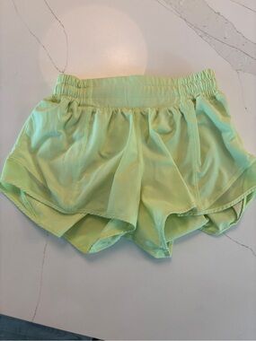lululemon athletica Neon Lime Athletic Shorts